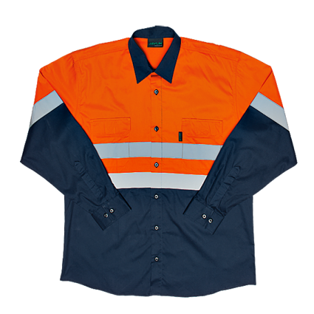 5169-Two Tone Vented Reflective Work Shirt 5169-Two Tone Vented Reflective Work Shirt