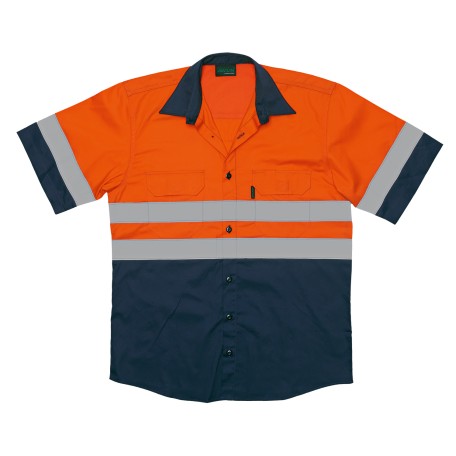 6137- Two Tone Vented Reflective S/S Work Shirt 6137- Two Tone Vented Reflective S/S Work Shirt