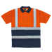 7012-Two Tone Hi-Vis Polo With Reflective Tape