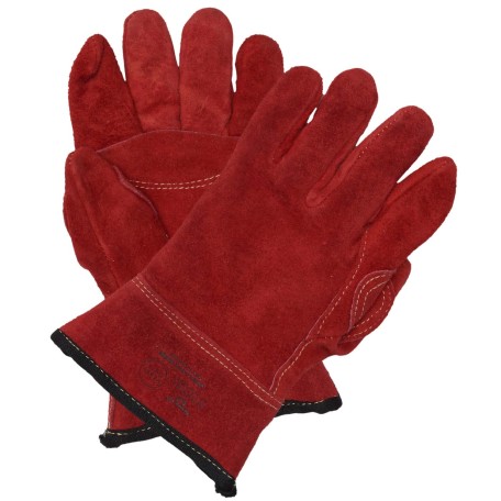 GLRL06-Superior Quality Lined SABS Red Leather Welding Gloves 