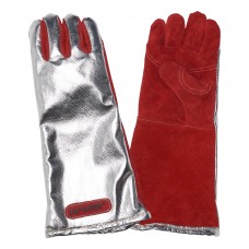 L1000-Superior Quality Red Leather Heat Gloves-Aluminised Back L1000-Superior Quality Red Leather Heat Gloves-Aluminised Back