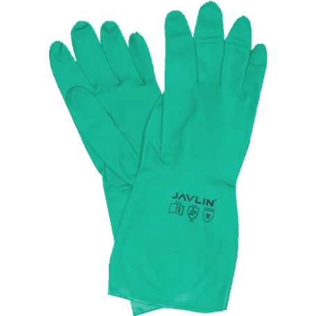GREEN NITRILE FLOCK LINED GLOVES   